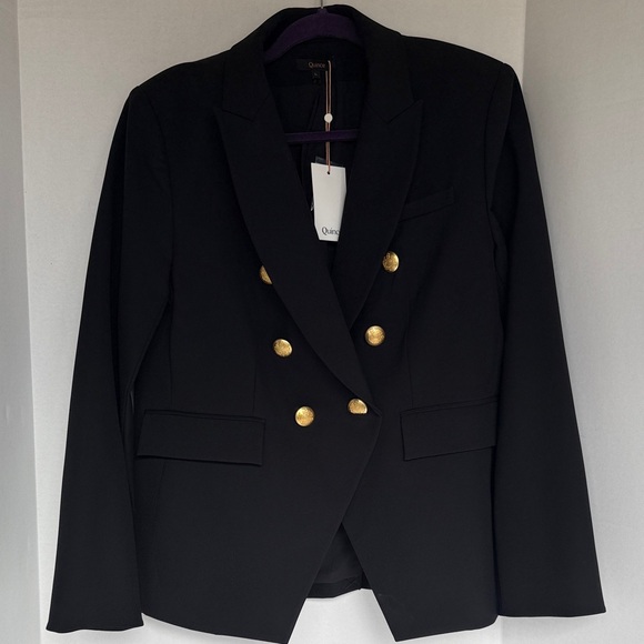 Quince Jackets & Blazers - Quince Double Breasted Black blazer NWT